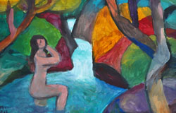 Bather　23 x 30 in.　acrylics on paper　